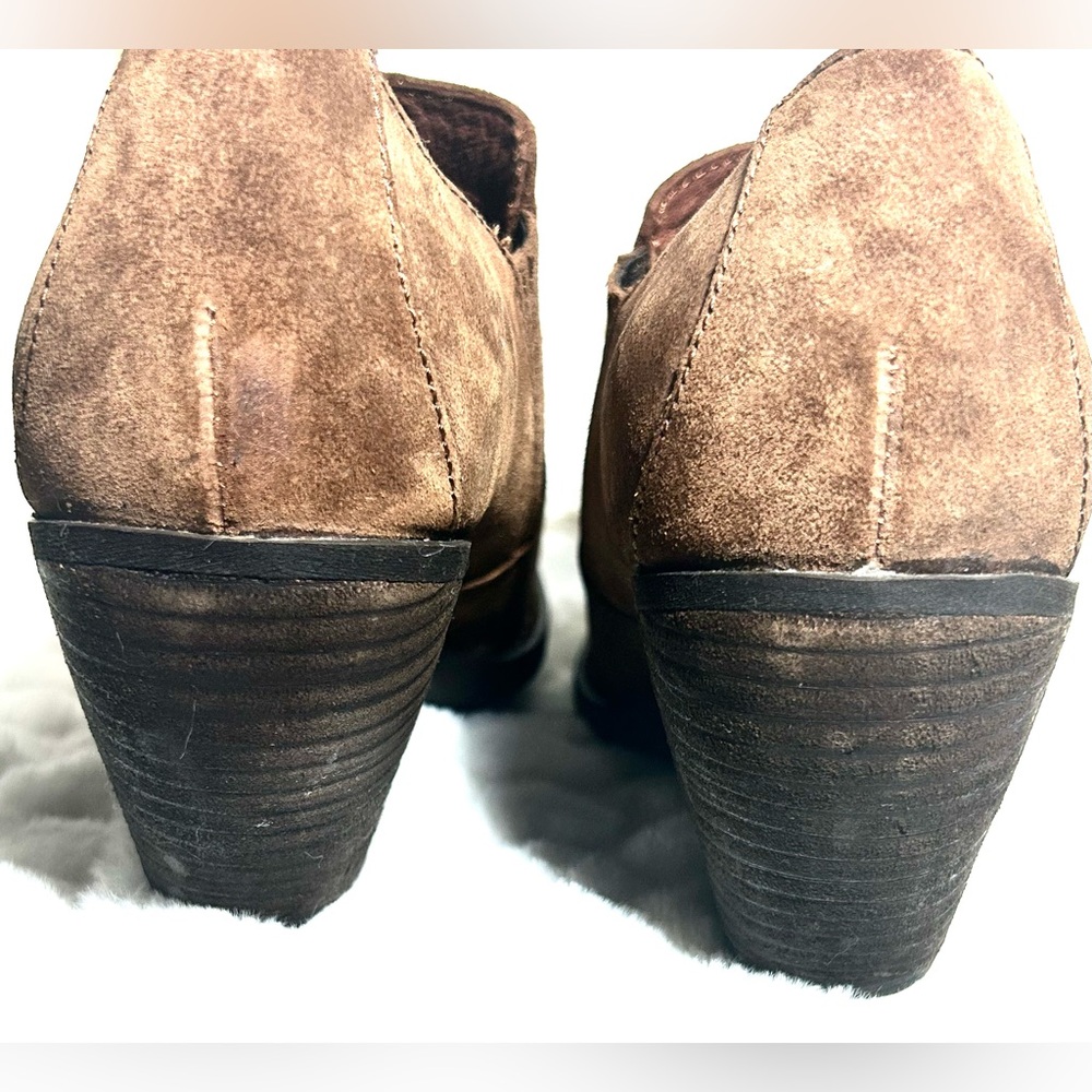 Born Distressed Brown Suede comfy ankle boots chunky heel women’s size 8.5 - Picture 6 of 11